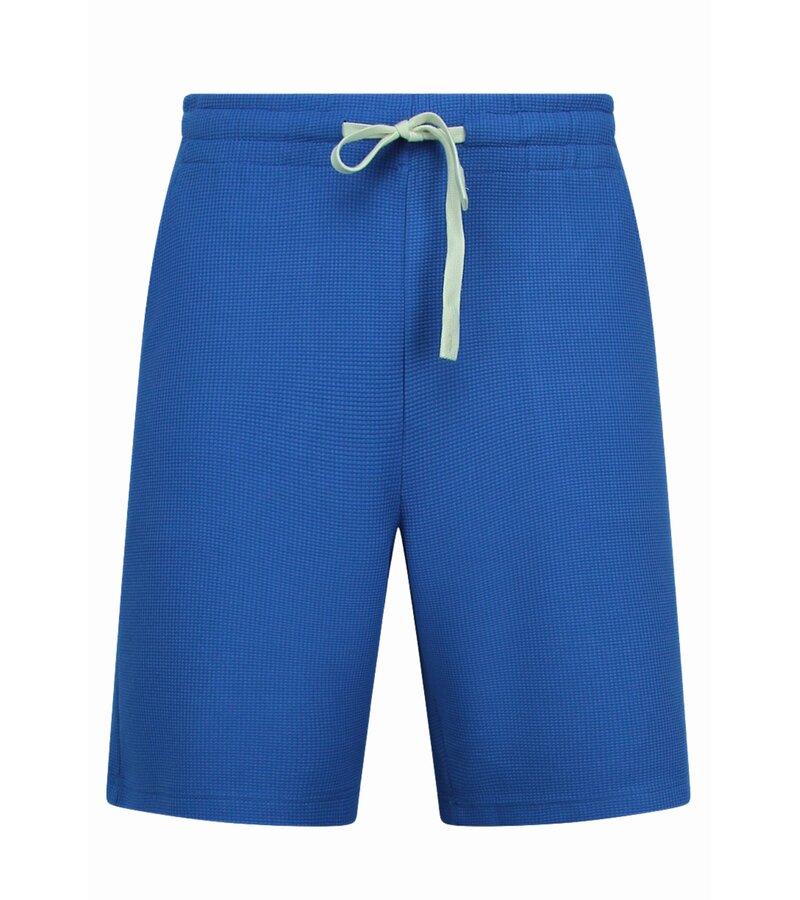 Enos Conjunto de verano para hombre - Oversize acanalado - Conjunto de dos piezas - Conjunto - F-918 - Azul