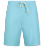 Enos Conjunto de verano para hombre - Oversize acanalado - Conjunto de dos piezas - Twinset - Combiset - F-918 - Turquesa
