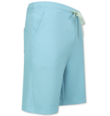 Enos Conjunto de verano para hombre - Oversize acanalado - Conjunto de dos piezas - Twinset - Combiset - F-918 - Turquesa