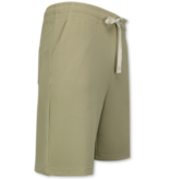 Enos Conjunto de verano para hombre - Dos piezas - Acanalado - Conjunto - F-918 - Marrón