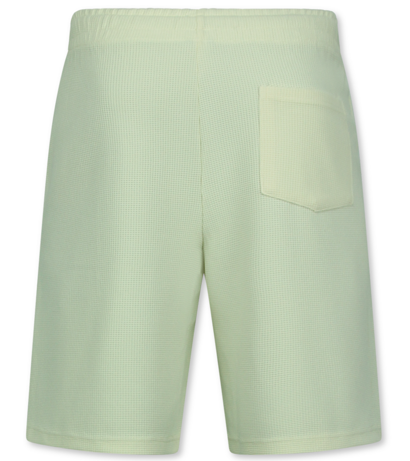 Enos Conjunto de verano para hombre - Oversize acanalado - Conjunto de dos piezas - Conjunto combinado - F-918 - Beige