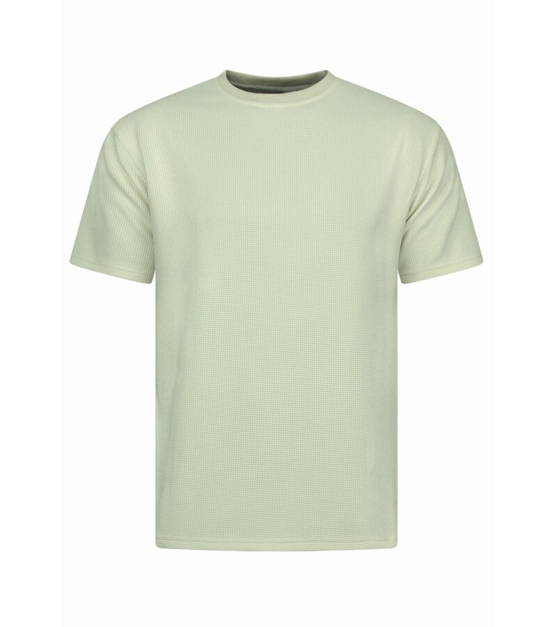 Enos Conjunto de verano para hombre - Oversize acanalado - Conjunto de dos piezas - Conjunto combinado - F-918 - Beige