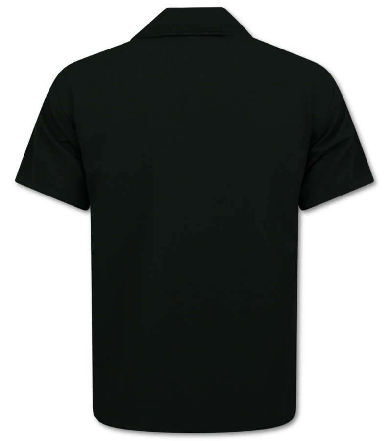 Enos Conjunto de dos piezas - Camisa holgada de canalé - Conjunto de verano para hombre - Conjunto de dos piezas - Conjunto a juego - F-915 - Negro