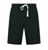 Enos Conjunto de dos piezas - Camisa holgada de canalé - Conjunto de verano para hombre - Conjunto de dos piezas - Conjunto a juego - F-915 - Negro