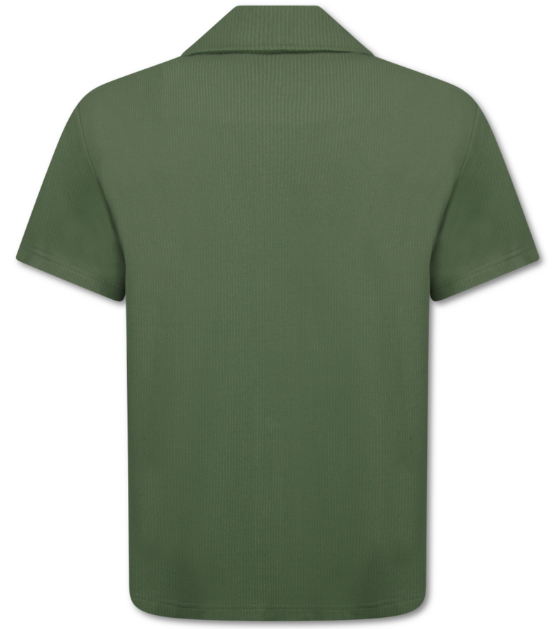 Enos Conjunto de dos piezas - Camisa holgada de canalé - Conjunto de verano para hombre - Conjunto de dos piezas - Conjunto - F-915 - Verde