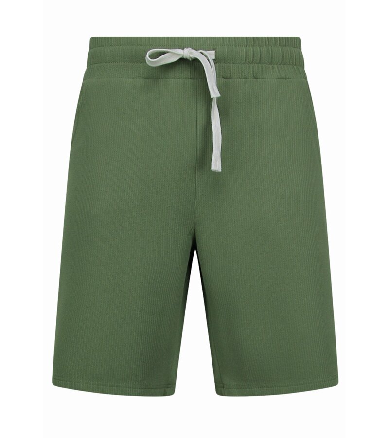 Enos Conjunto de dos piezas - Camisa holgada de canalé - Conjunto de verano para hombre - Conjunto de dos piezas - Conjunto - F-915 - Verde