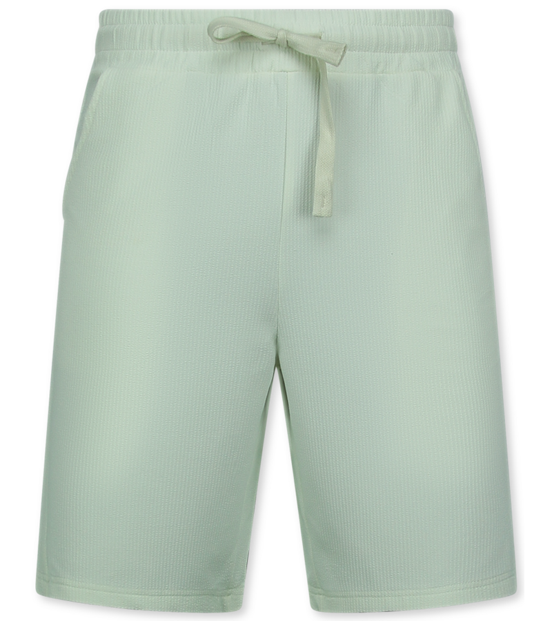 Enos Conjunto de dos piezas - Camisa oversize acanalada - Conjunto de verano para hombre - Conjunto de dos piezas - Conjunto combinado - F-915 - Beige