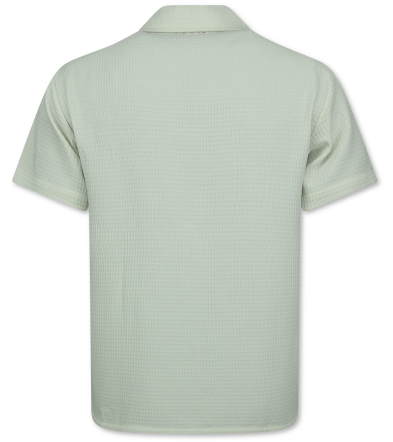 Enos  Camisa oversize acanalada - Conjunto de verano para hombre - Conjunto de dos piezas - Conjunto - MG-009 - Beige