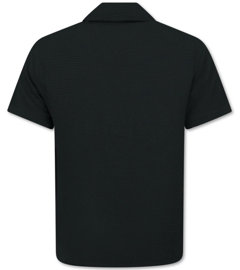 Enos  Camisa oversize acanalada - Conjunto de verano para hombre - Conjunto de dos piezas - Conjunto - MG-009 - Negro