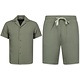 Camisa oversize acanalada - Conjunto de verano para hombre - Conjunto de dos piezas - Conjunto a juego - MG-009 - Gris