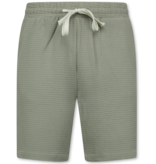 Enos  Camisa oversize acanalada - Conjunto de verano para hombre - Conjunto de dos piezas - Conjunto a juego - MG-009 - Gris