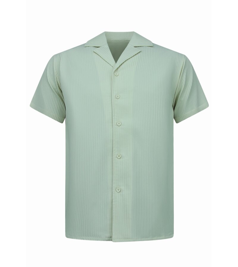 Enos Camisa oversize acanalada - Conjunto de verano para hombre - Camiseta corta para hombre / Camisa oversize para hombre - Conjunto doble - F-919 - Beige