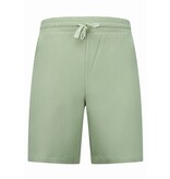 Enos Twinset - Conjunto de verano para hombre - Camisa holgada de canalé - Pantalón corto para hombre / Camiseta holgada para hombre - F-919 - Marrón