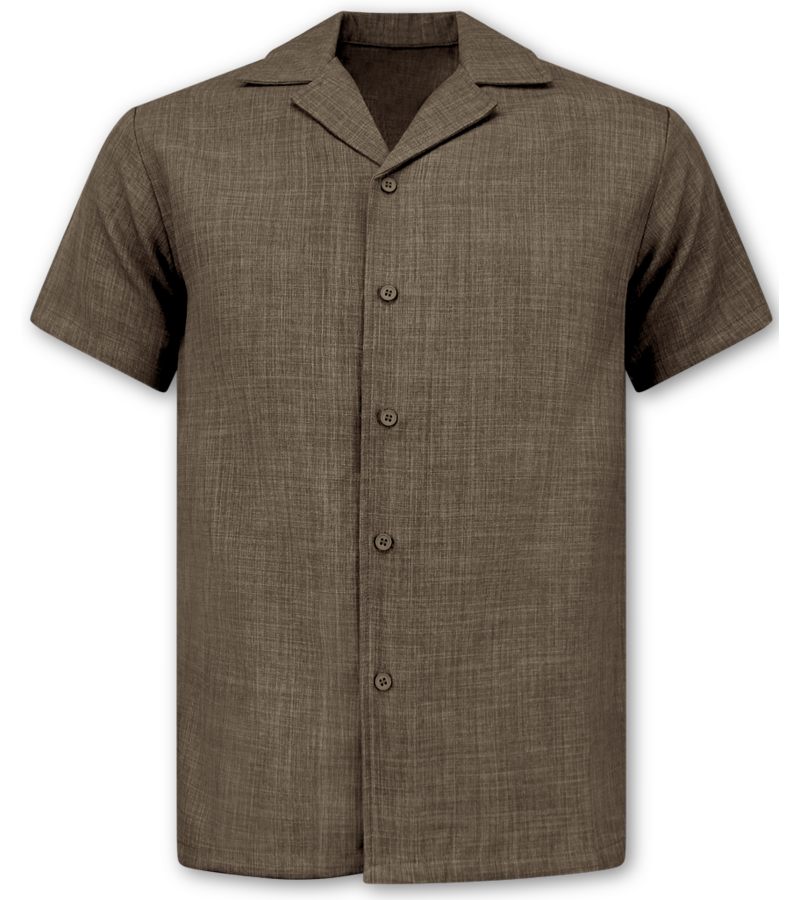 Enos Conjunto de lino - Conjunto de verano de lino para hombre - Camisa de lino para hombre - Pantalones de lino para hombre - MG-011 - Marrón