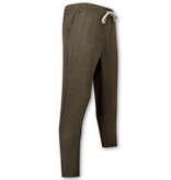 Enos Conjunto de lino - Conjunto de verano de lino para hombre - Camisa de lino para hombre - Pantalones de lino para hombre - MG-011 - Marrón