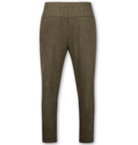 Enos Conjunto de lino - Conjunto de verano de lino para hombre - Camisa de lino para hombre - Pantalones de lino para hombre - MG-011 - Marrón