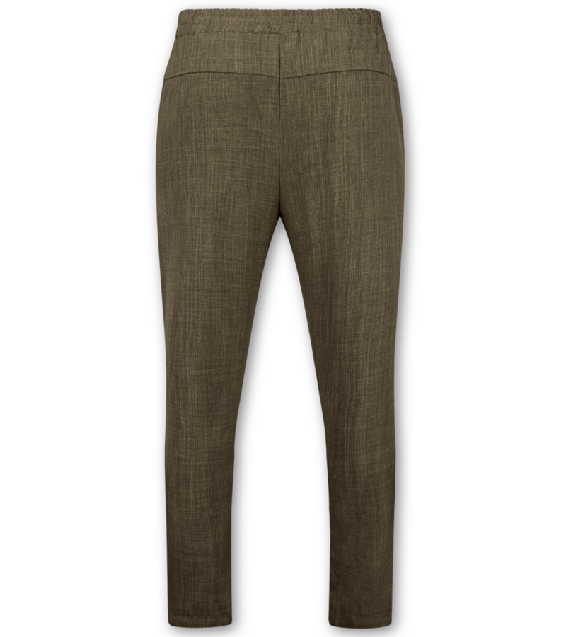 Enos Conjunto de lino - Conjunto de verano de lino para hombre - Camisa de lino para hombre - Pantalones de lino para hombre - MG-011 - Marrón