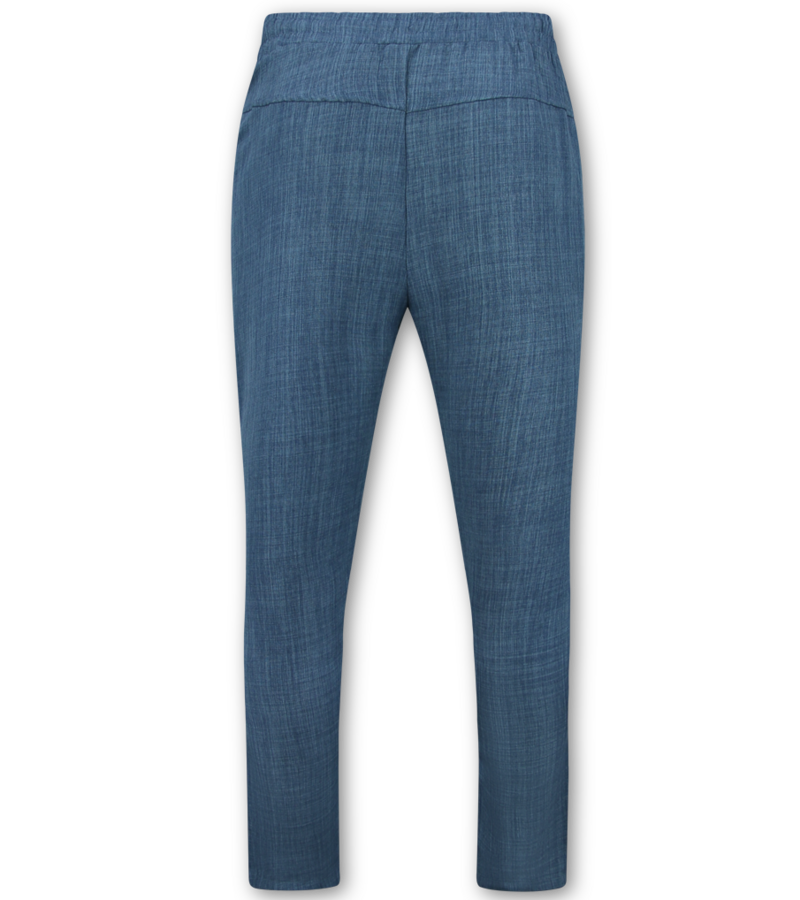 Enos Conjunto de lino - Conjunto de verano de lino para hombre - Camisa de lino para hombre - Pantalones de verano para hombre - MG-011 - Azul