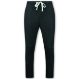 Enos Conjunto de lino de verano para hombre - Conjunto de lino para hombre - Camisa de lino para hombre - Pantalón de verano para hombre - MG-012 - Negro