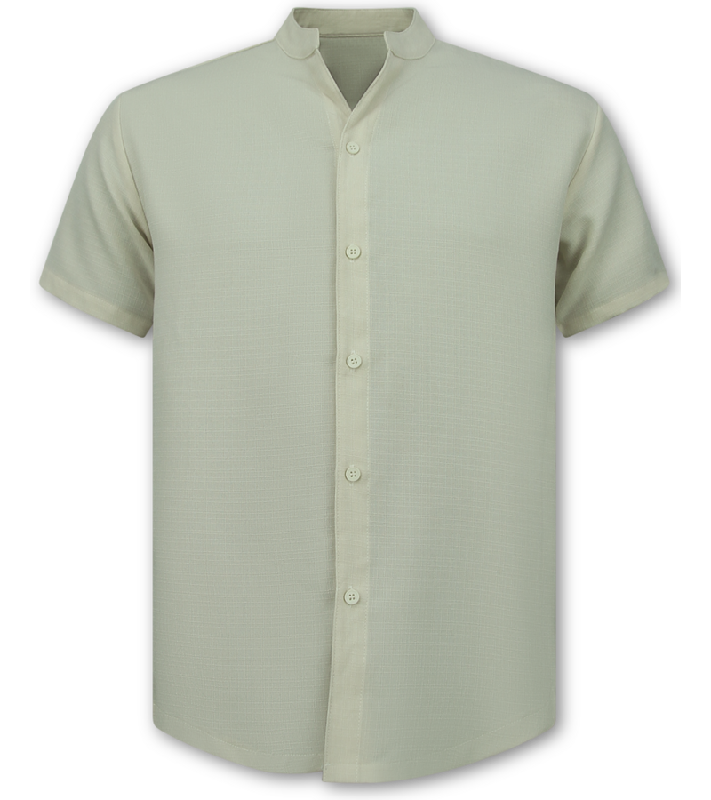 Enos Conjunto de lino de verano para hombre - Conjunto de lino para hombre - Camisa de lino para hombre - Pantalón de verano para hombre - MG-012 - Beige