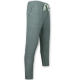 Enos Conjunto de lino de verano para hombre - Conjunto de lino para hombre - Camisa de lino para hombre - Pantalón de verano para hombre - MG-012 - Gris