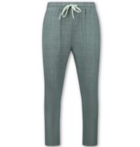 Enos Conjunto de lino de verano para hombre - Conjunto de lino para hombre - Camisa de lino para hombre - Pantalón de verano para hombre - MG-012 - Gris