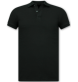 True Rise Polo de hombre - Polo de manga corta para hombre - Polo ajustado para hombre - A150 - Negro