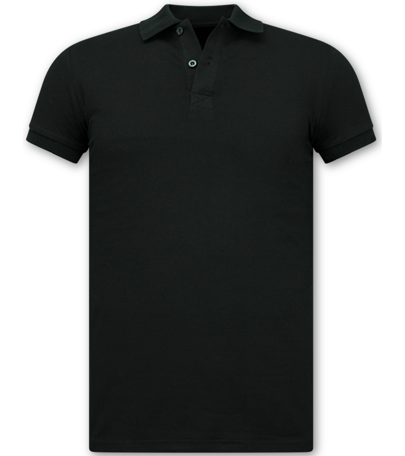 True Rise Polo de hombre - Polo de manga corta para hombre - Polo ajustado para hombre - A150 - Negro