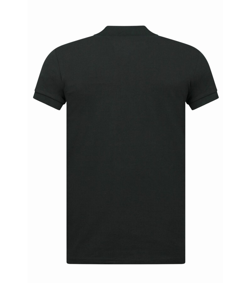 True Rise Polo de hombre - Polo de manga corta para hombre - Polo ajustado para hombre - A150 - Negro