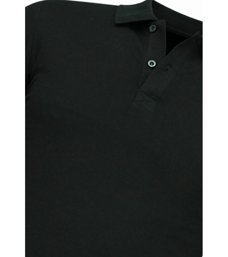 True Rise Polo de hombre - Polo de manga corta para hombre - Polo ajustado para hombre - A150 - Negro