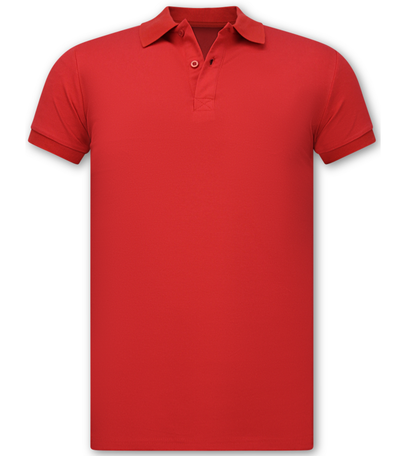 True Rise Polo de hombre - Polo de manga corta - Corte ajustado - A150 - Rojo