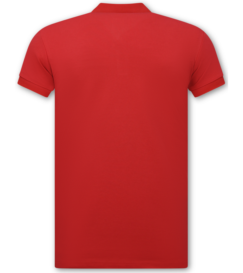 True Rise Polo de hombre - Polo de manga corta - Corte ajustado - A150 - Rojo