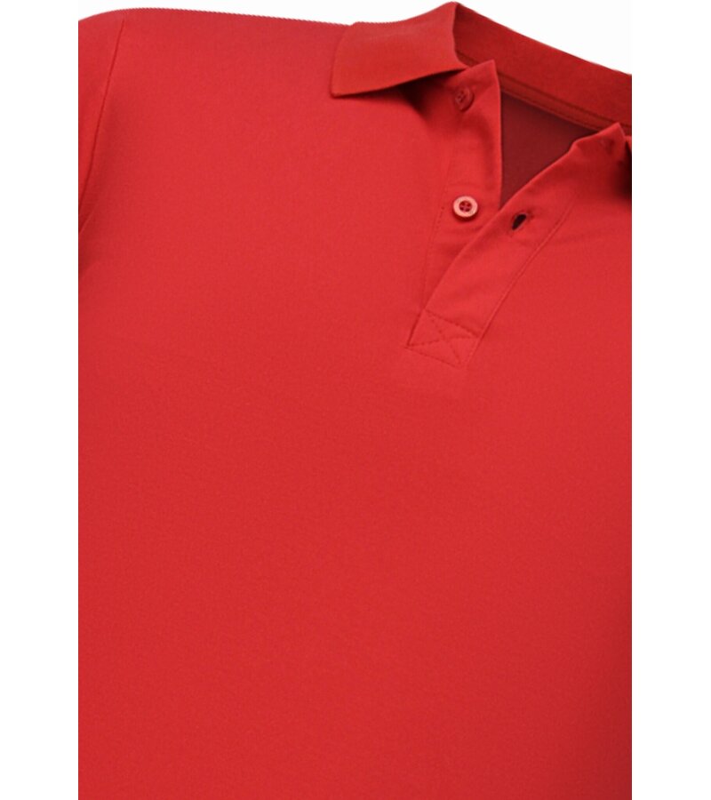 True Rise Polo de hombre - Polo de manga corta - Corte ajustado - A150 - Rojo