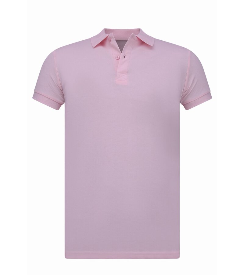 True Rise Polo de hombre - Polo de manga corta - Polo de hombre - Corte ajustado - A150 - Rosa