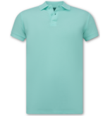 True Rise Polo de hombre - Polos de corte corto - Polo de hombre - Corte ajustado - A150 - Verde menta