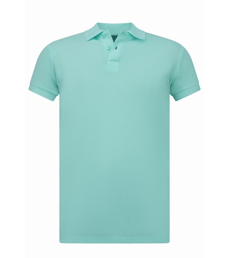 True Rise Polo de hombre - Polos de corte corto - Polo de hombre - Corte ajustado - A150 - Verde menta
