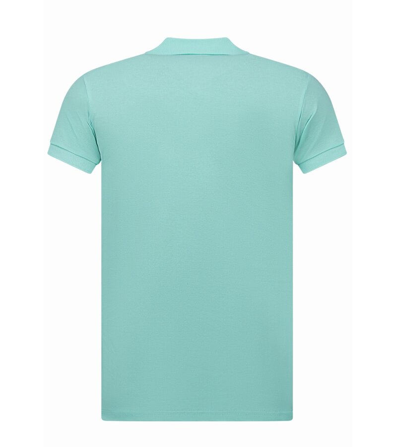 True Rise Polo de hombre - Polos de corte corto - Polo de hombre - Corte ajustado - A150 - Verde menta