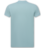 True Rise Polo de manga corta para hombre - Polo ajustado - A150 - Azul claro