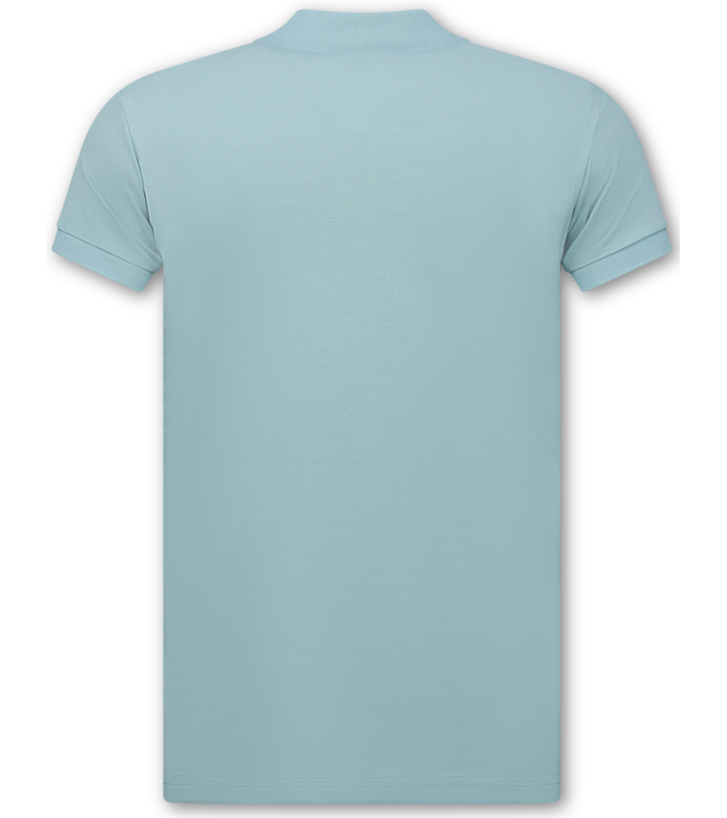 True Rise Polo de manga corta para hombre - Polo ajustado - A150 - Azul claro