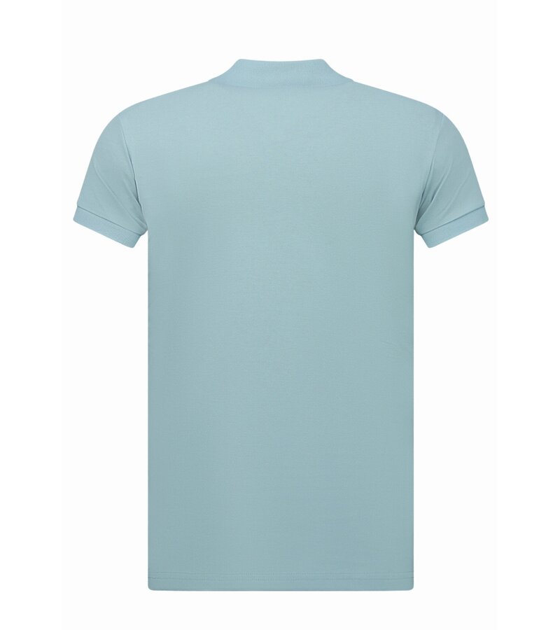 True Rise Polo de manga corta para hombre - Polo ajustado - A150 - Azul claro