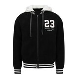 Enos  Chaqueta de béisbol extragrande - Chaqueta Teddy - Chaqueta de peso medio para hombre - 535 - Negra