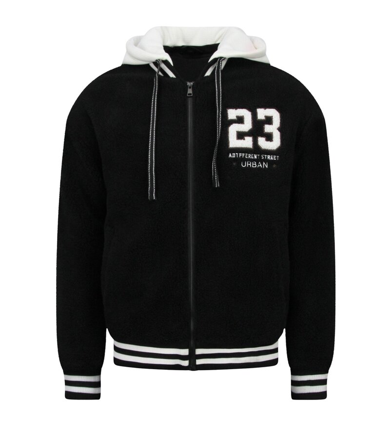 Enos  Chaqueta de béisbol extragrande - Chaqueta Teddy - Chaqueta de peso medio para hombre - 535 - Negra