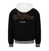 Enos  Chaqueta de béisbol extragrande - Chaqueta Teddy - Chaqueta de peso medio para hombre - 535 - Negra