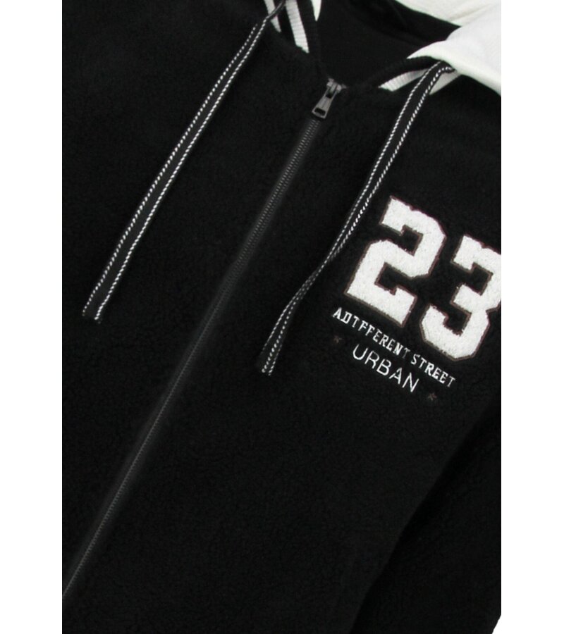 Enos  Chaqueta de béisbol extragrande - Chaqueta Teddy - Chaqueta de peso medio para hombre - 535 - Negra