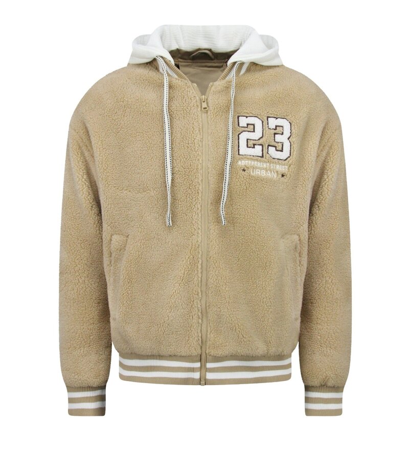 Enos Chaqueta de béisbol extragrande para hombre - Chaqueta de peluche - Chaqueta de peso medio para hombre - 535 - Marrón