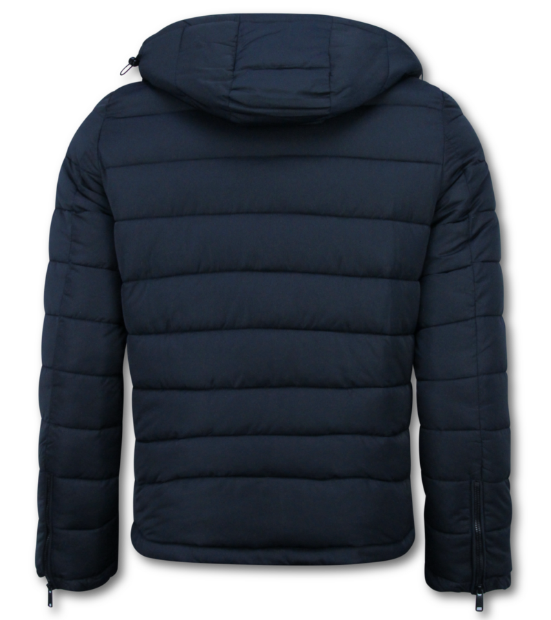 Enos Chaqueta con capucha para hombre - Corte ajustado - Chaqueta de peso medio - 8210 - Azul
