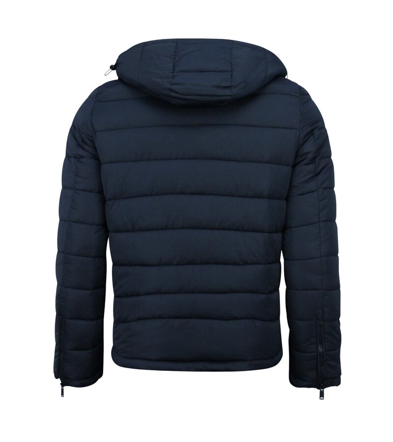 Enos Chaqueta con capucha para hombre - Corte ajustado - Chaqueta de peso medio - 8210 - Azul