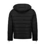 Enos Chaqueta con capucha para hombre - Corte ajustado - Chaqueta de peso medio - 8210 - Negra