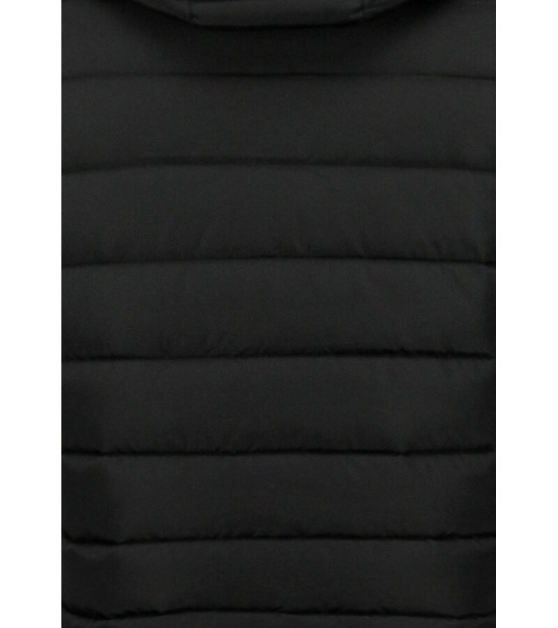 Enos Chaqueta con capucha para hombre - Corte ajustado - Chaqueta de peso medio - 8210 - Negra