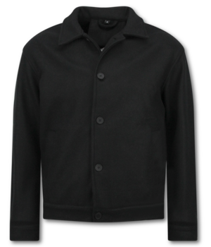 Enos Chaqueta de hombre - Chaqueta de peso medio - Sobrecamisa - 528 - Negra
